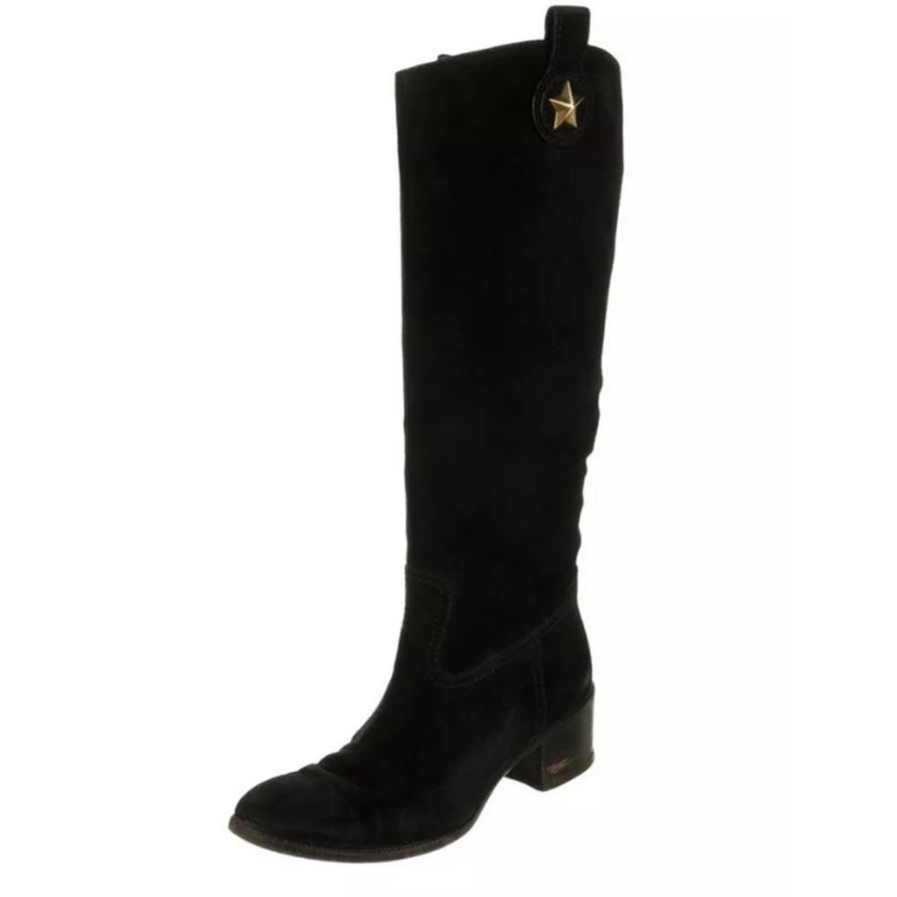 Gucci star western boots 37.5 black suede